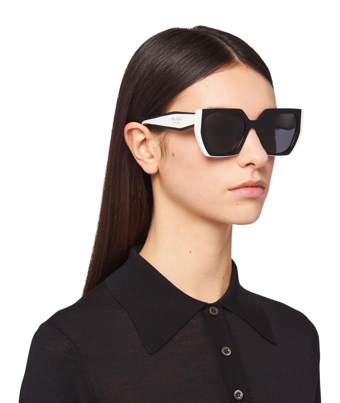 PRADA Черные пластиковые солнцезащитные очки, фото 5