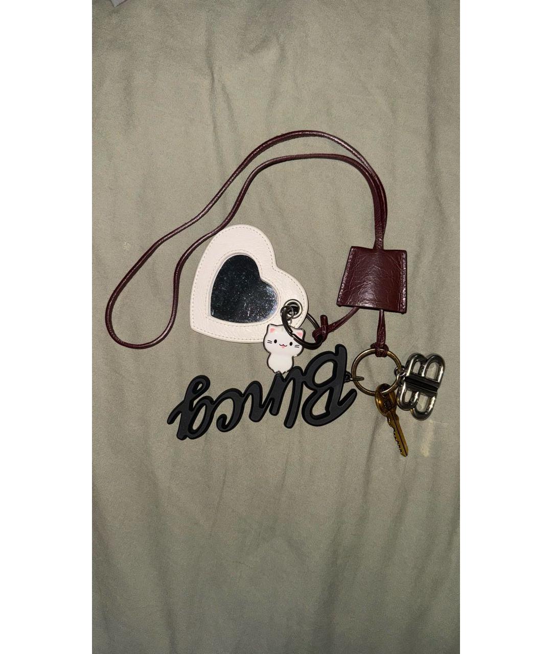 BALENCIAGA Бордовый брелок, фото 2