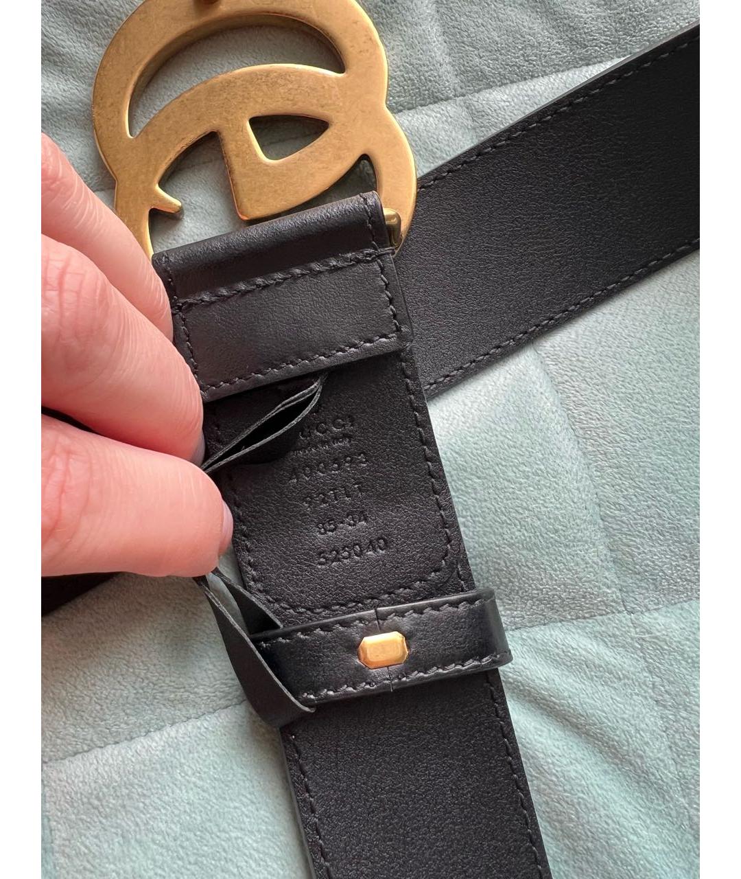 GUCCI Черный кожаный ремень, фото 3