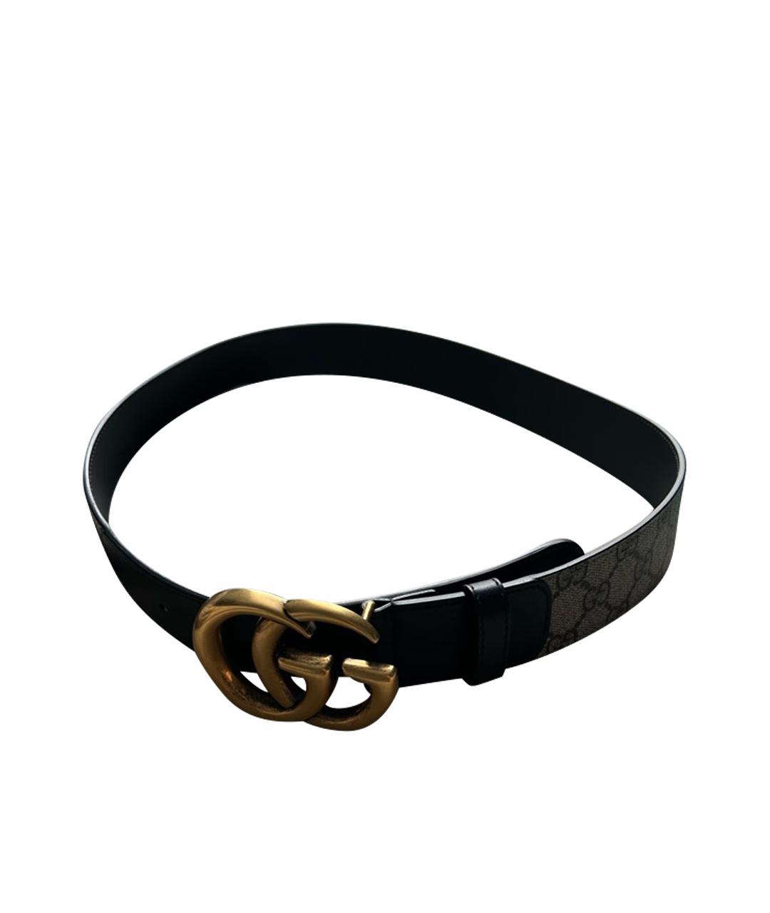 GUCCI Черный кожаный ремень, фото 1