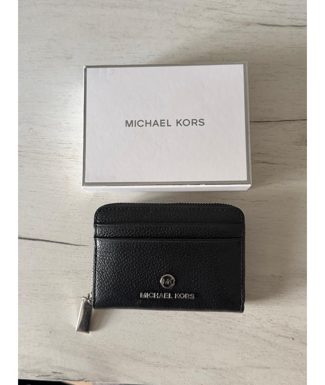 MICHAEL KORS Черный кожаный кошелек, фото 5