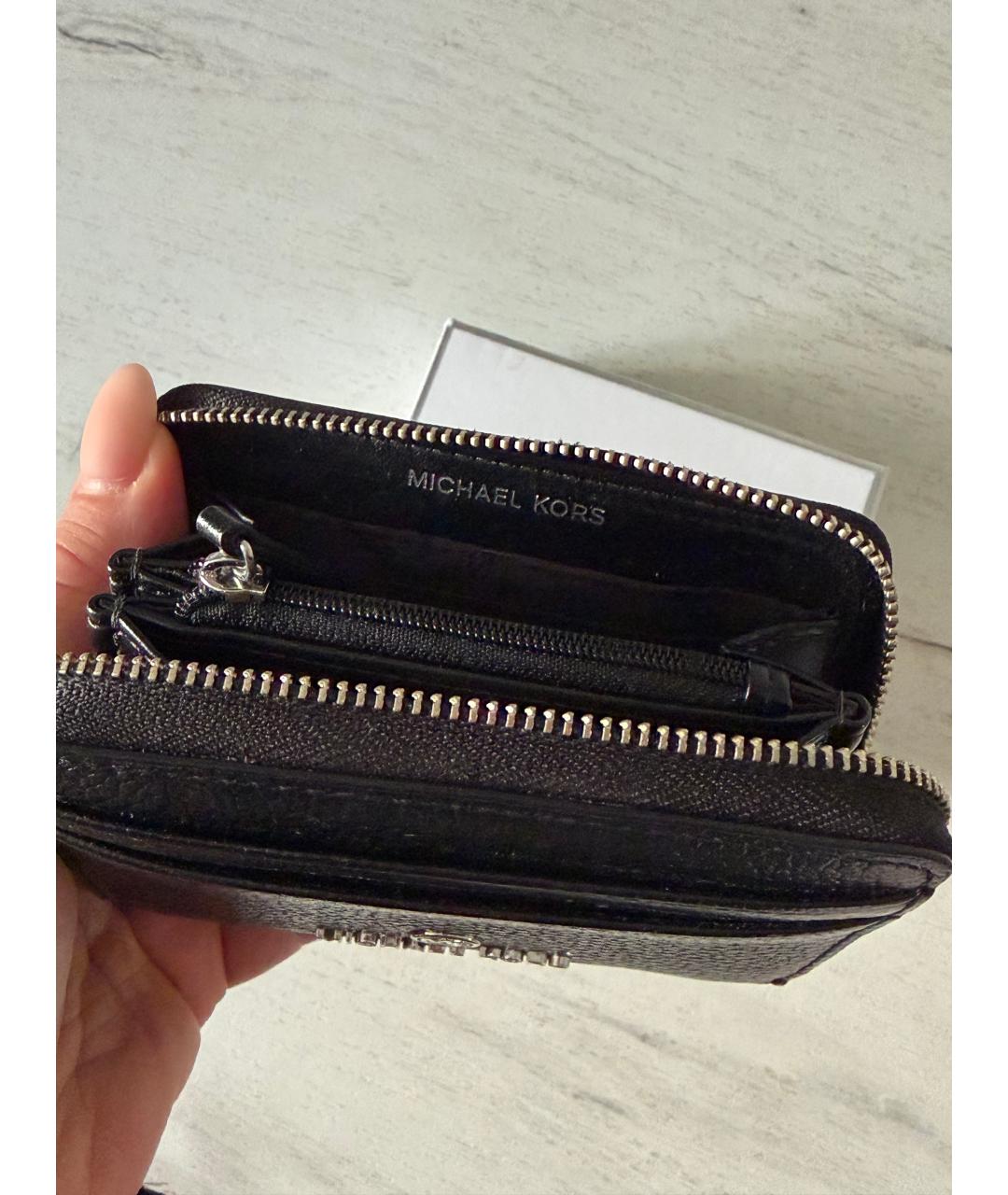 MICHAEL KORS Черный кожаный кошелек, фото 2