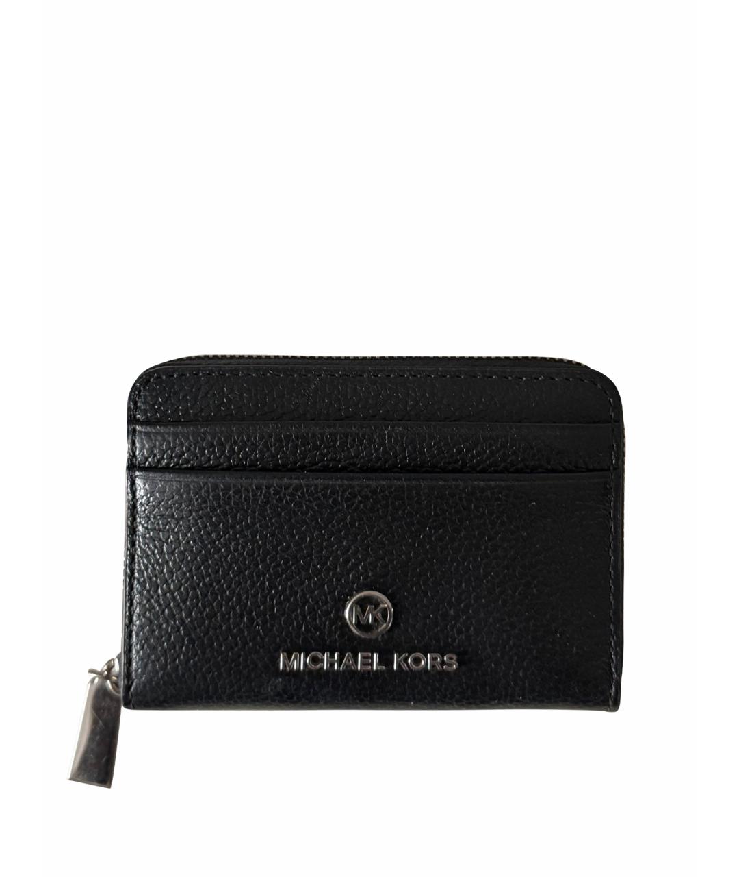 MICHAEL KORS Черный кожаный кошелек, фото 1