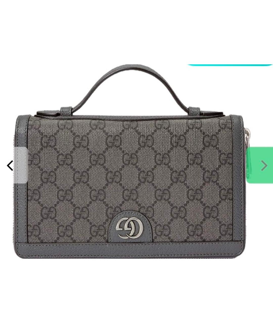 GUCCI Серая сумка с короткими ручками, фото 5