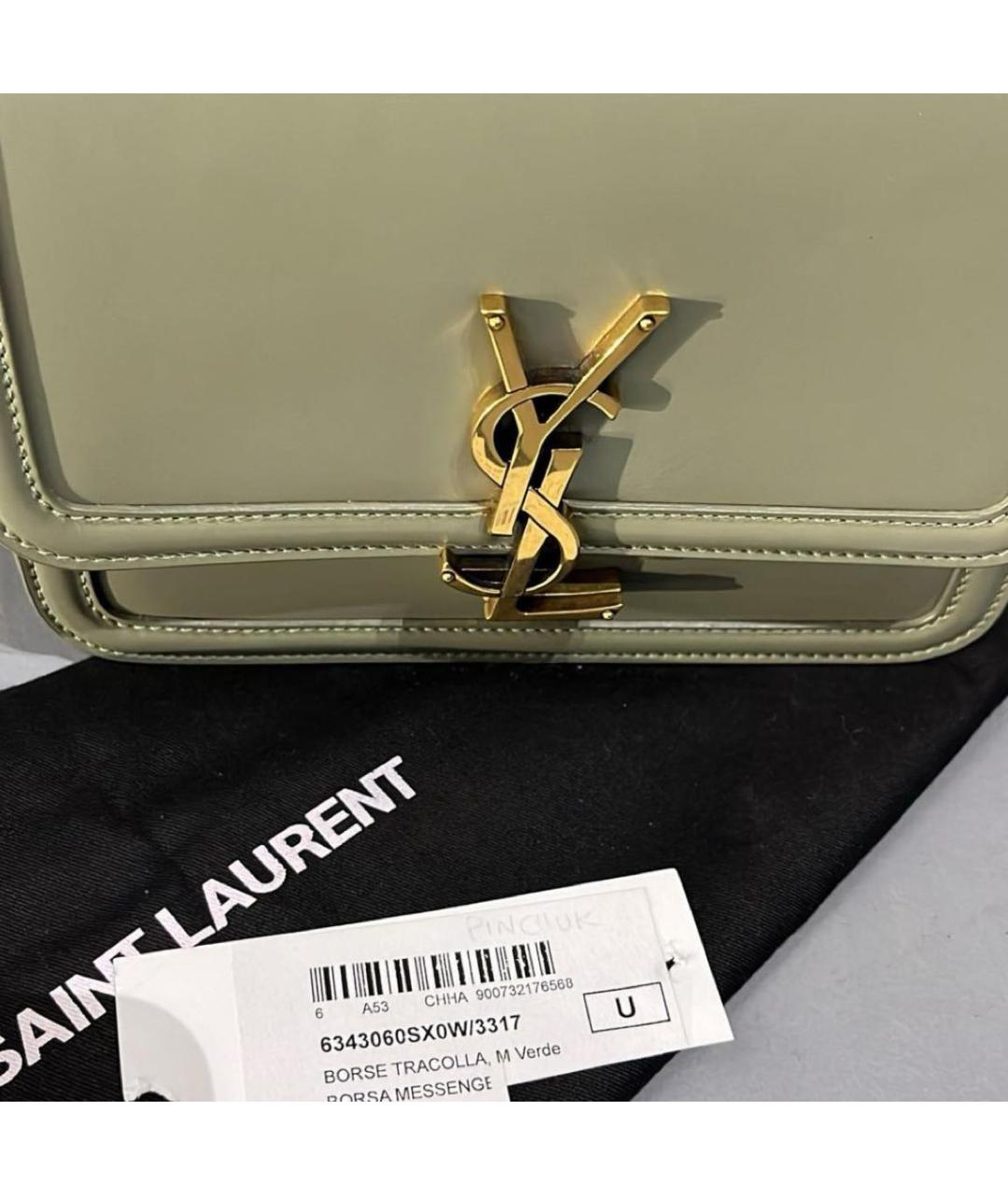 SAINT LAURENT Серая кожаная сумка через плечо, фото 2