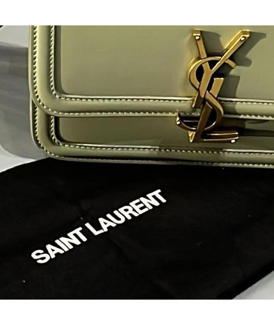 SAINT LAURENT Серая кожаная сумка через плечо, фото 6