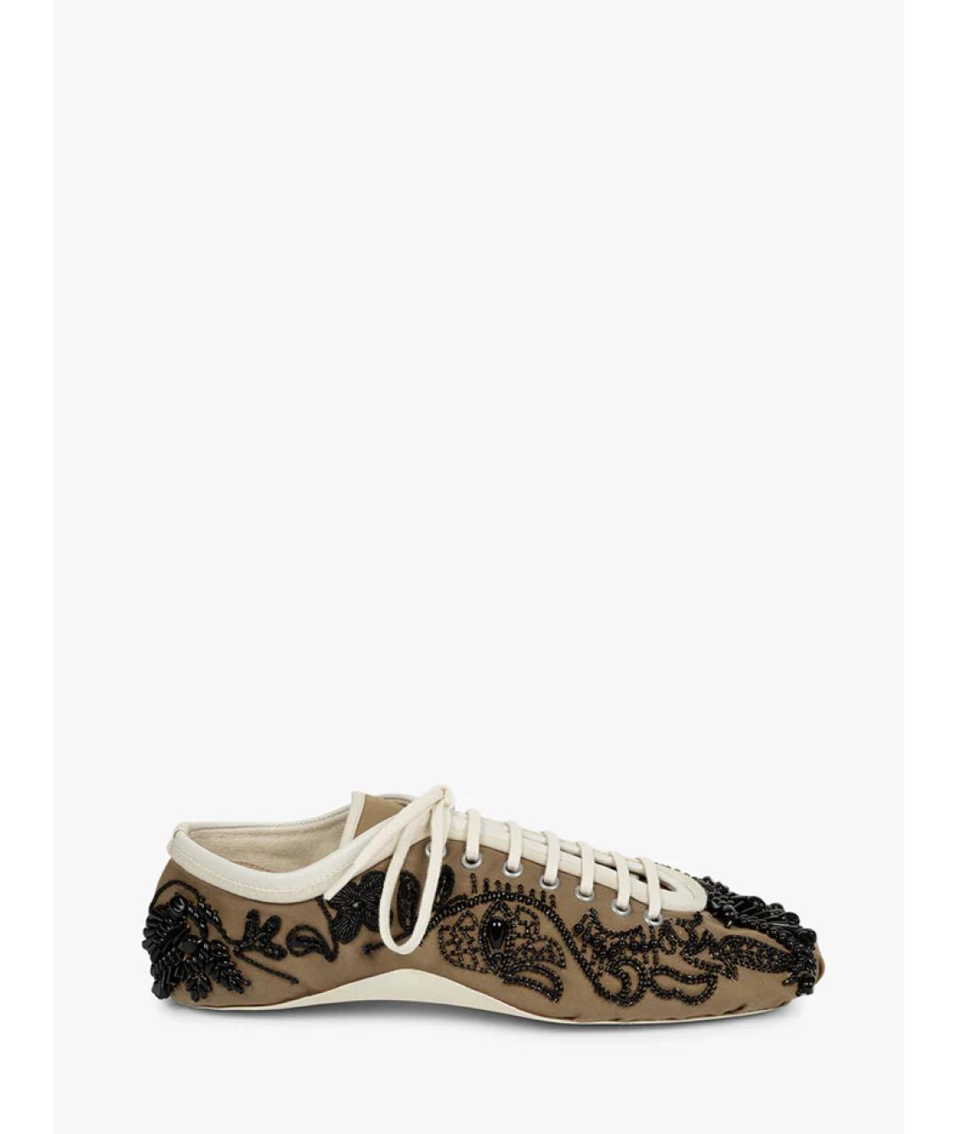 DRIES VAN NOTEN Бежевые текстильные кеды, фото 5