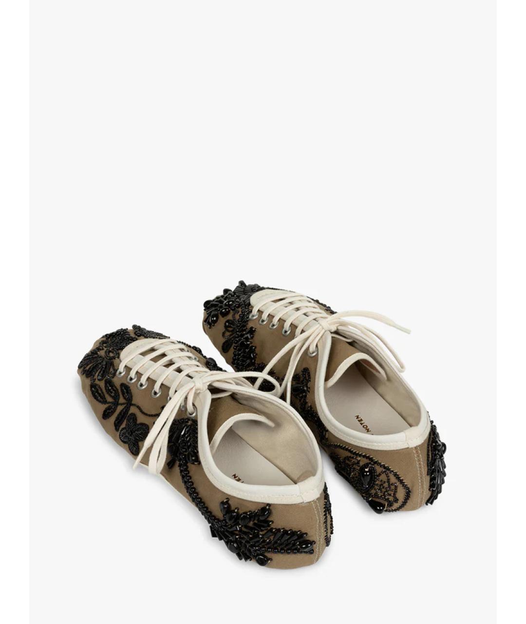 DRIES VAN NOTEN Бежевые текстильные кеды, фото 3