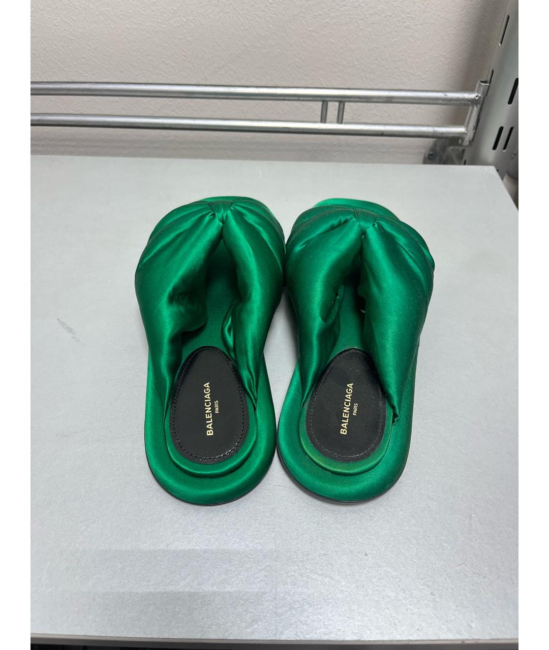 SAINT LAURENT Зеленые шлепанцы, фото 7