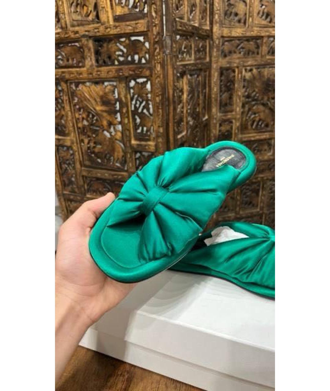 SAINT LAURENT Зеленые шлепанцы, фото 2