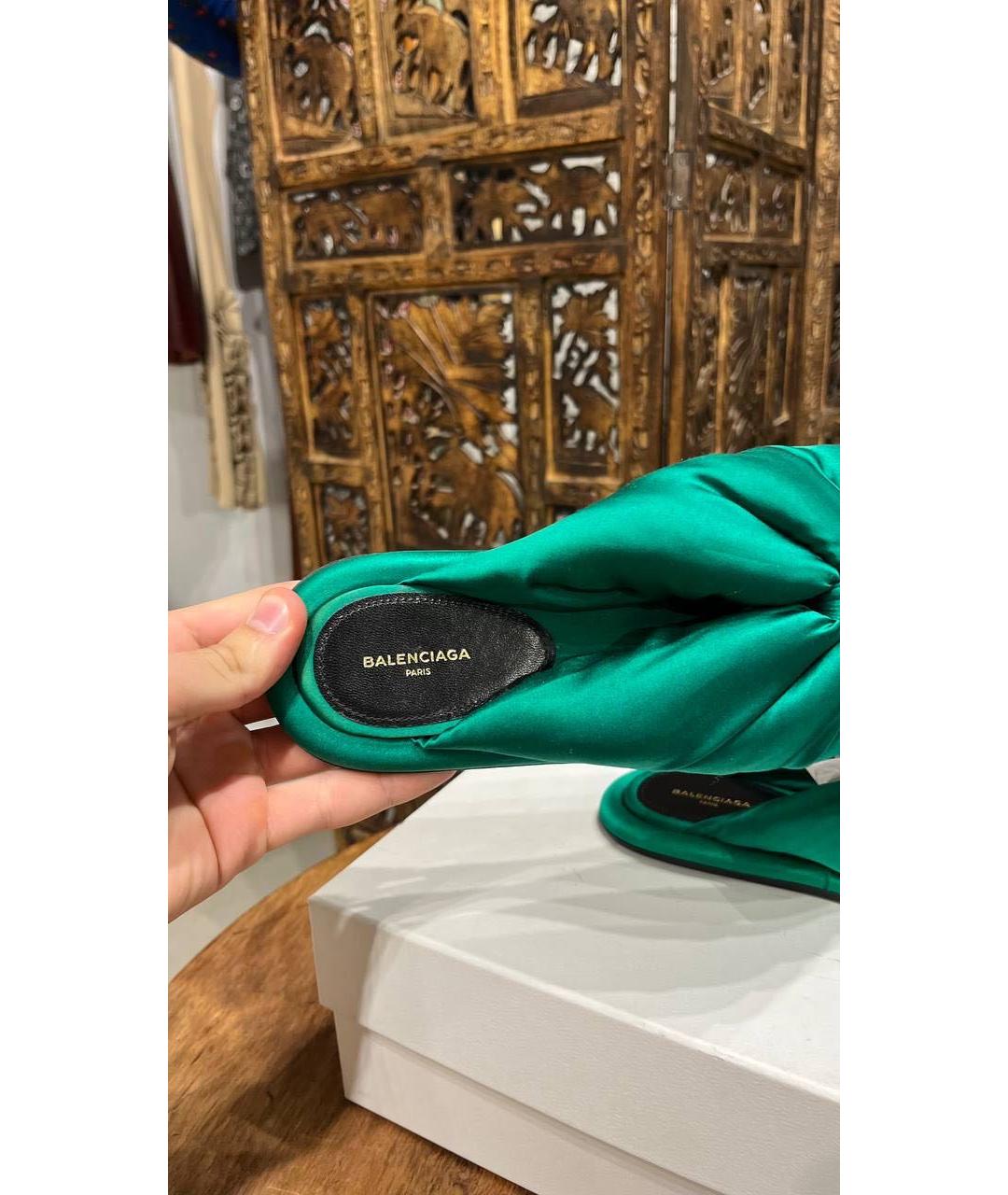 SAINT LAURENT Зеленые шлепанцы, фото 4