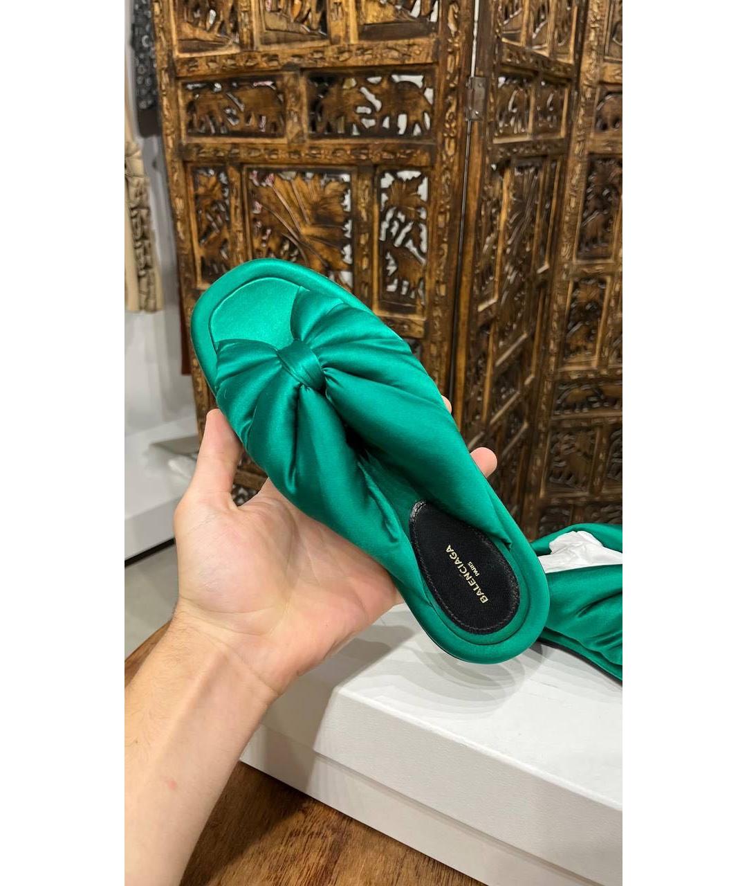 SAINT LAURENT Зеленые шлепанцы, фото 3