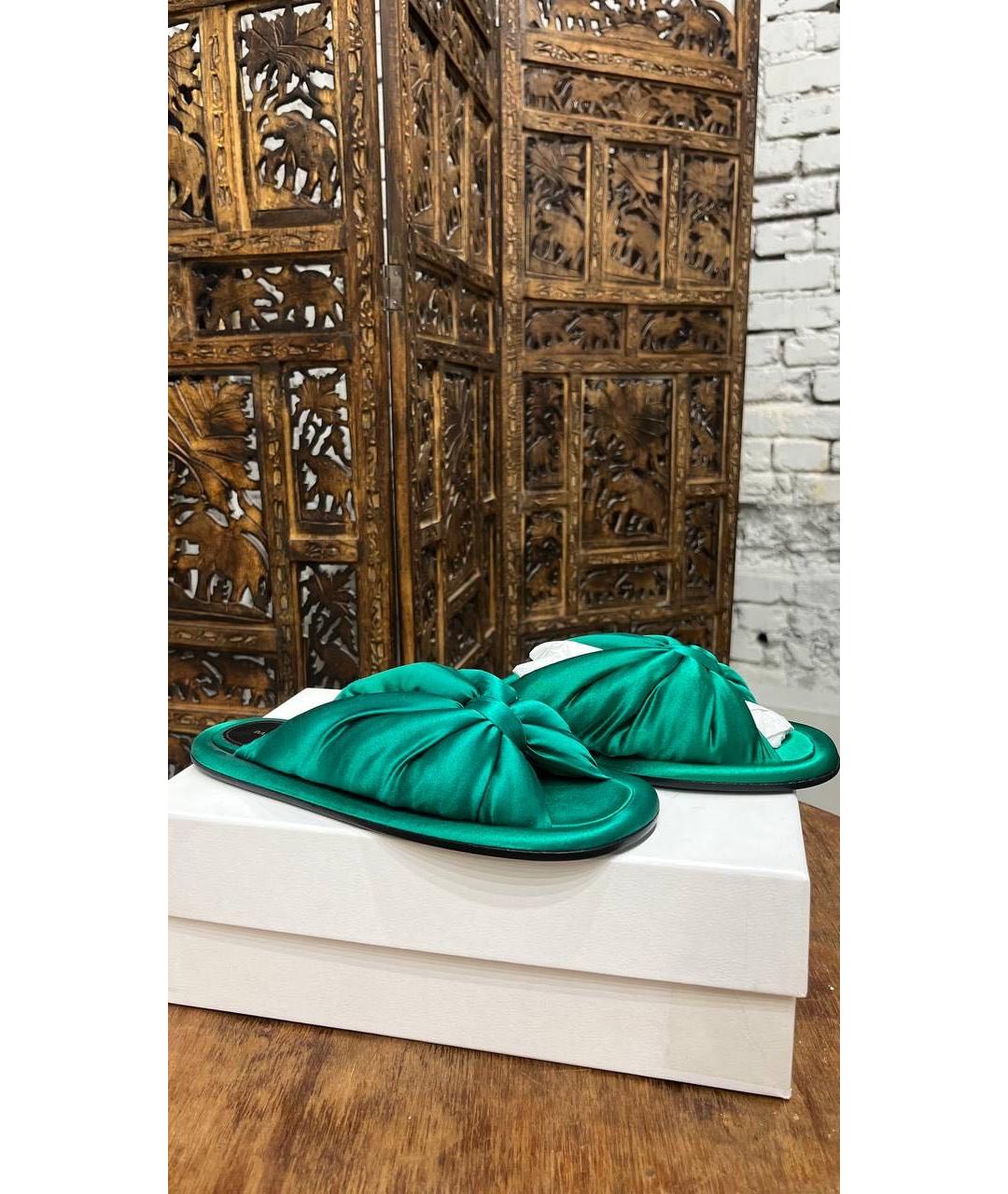 SAINT LAURENT Зеленые шлепанцы, фото 5