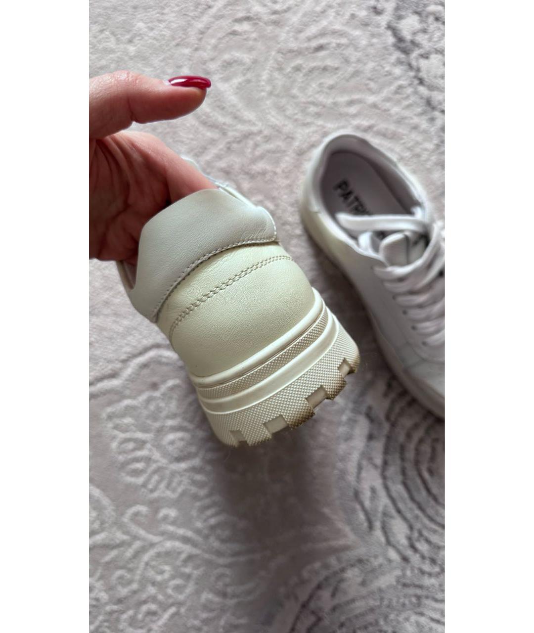 PATRIZIA PEPE Белые кожаные кеды, фото 4