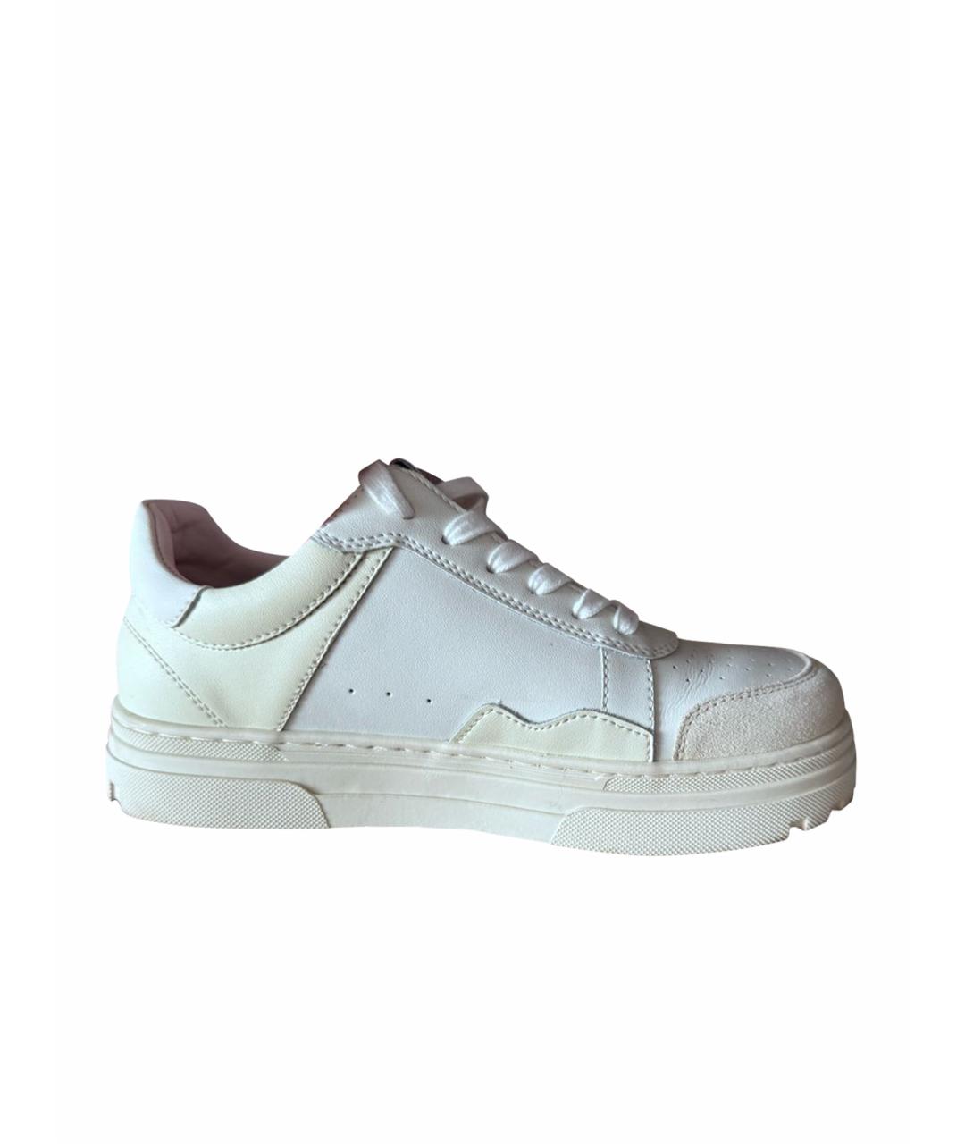 PATRIZIA PEPE Белые кожаные кеды, фото 1