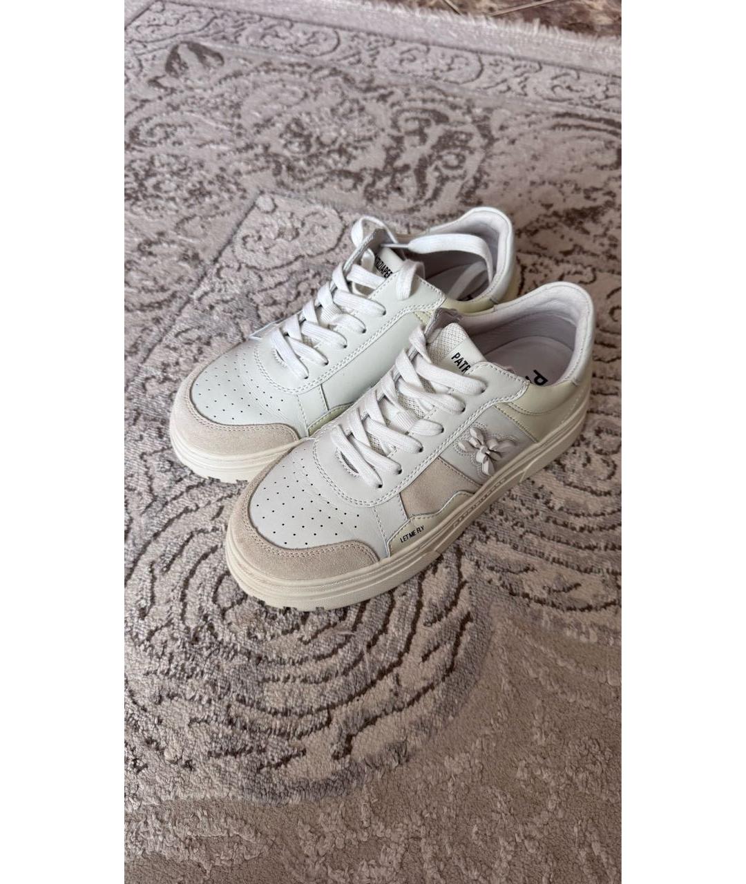 PATRIZIA PEPE Белые кожаные кеды, фото 2