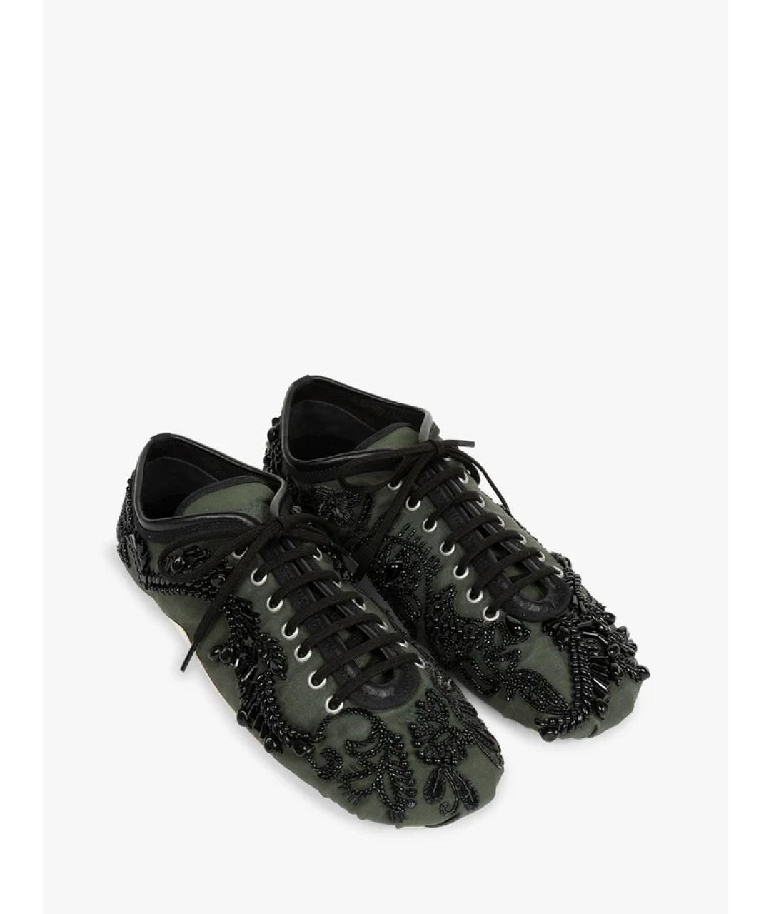 DRIES VAN NOTEN Хаки текстильные кеды, фото 3