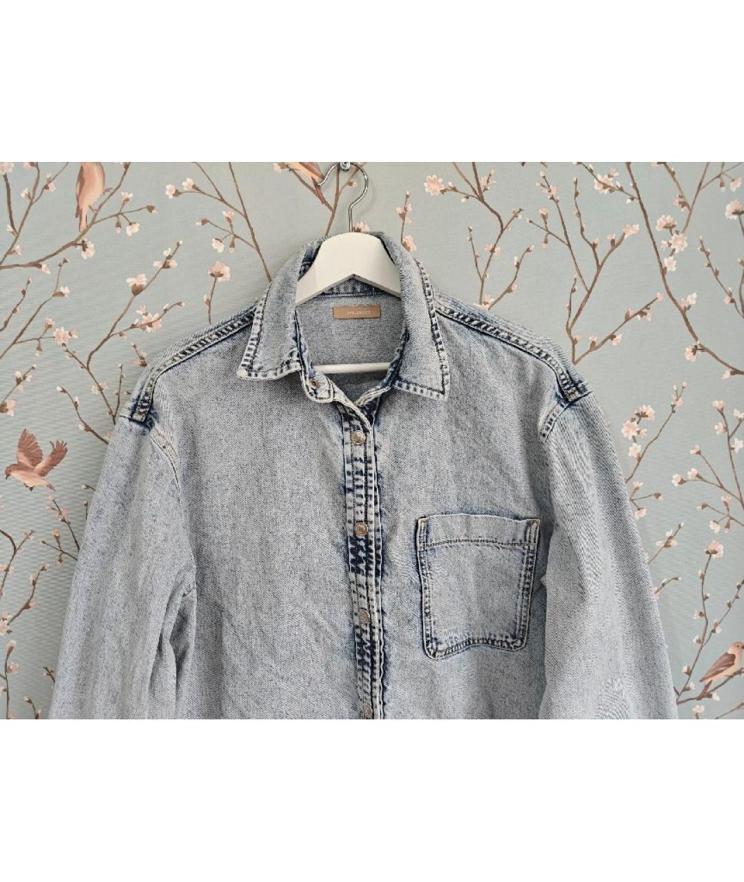 12 STOREEZ Голубое деним повседневное платье, фото 3