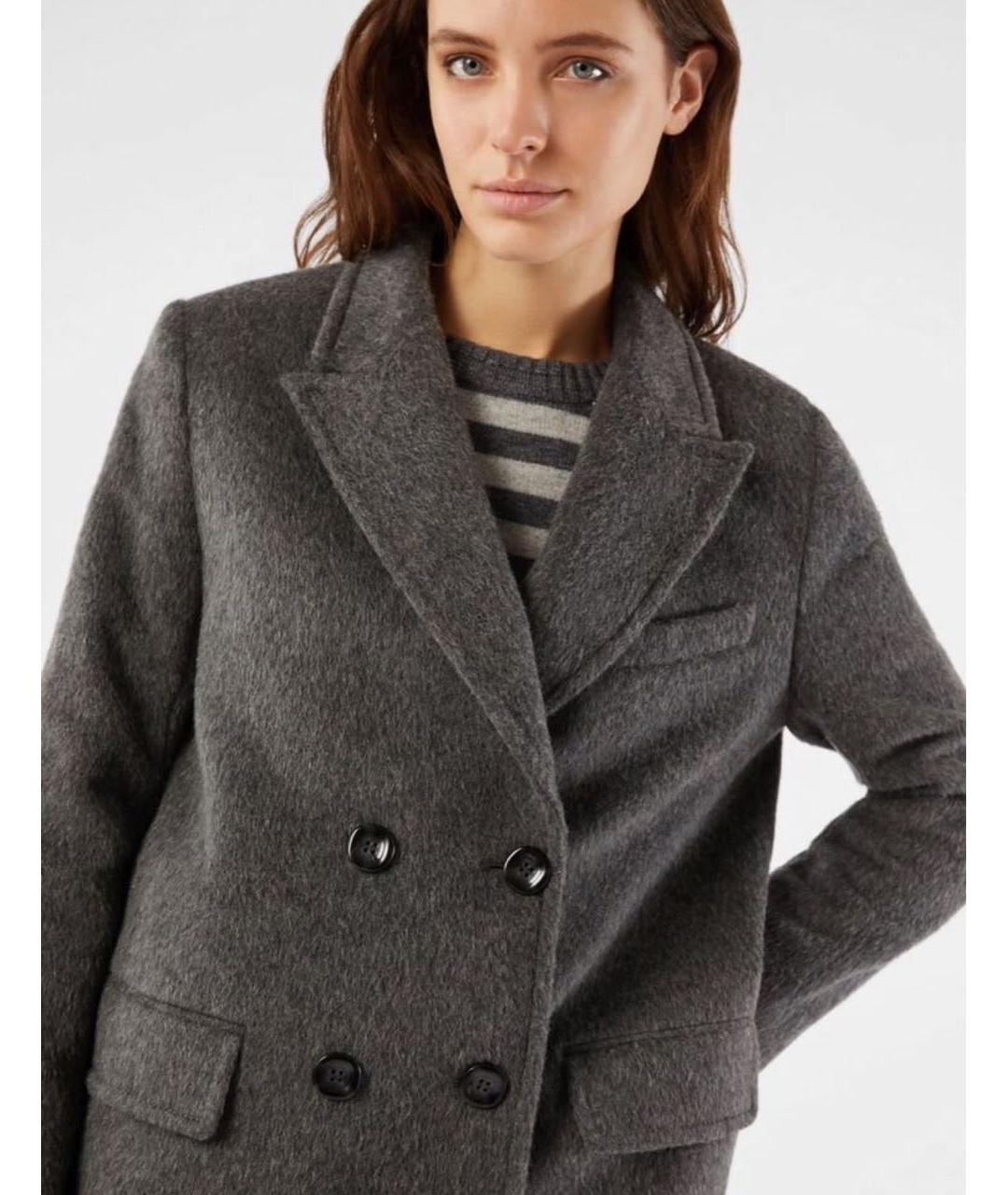 MAX MARA Серое шерстяное пальто, фото 7