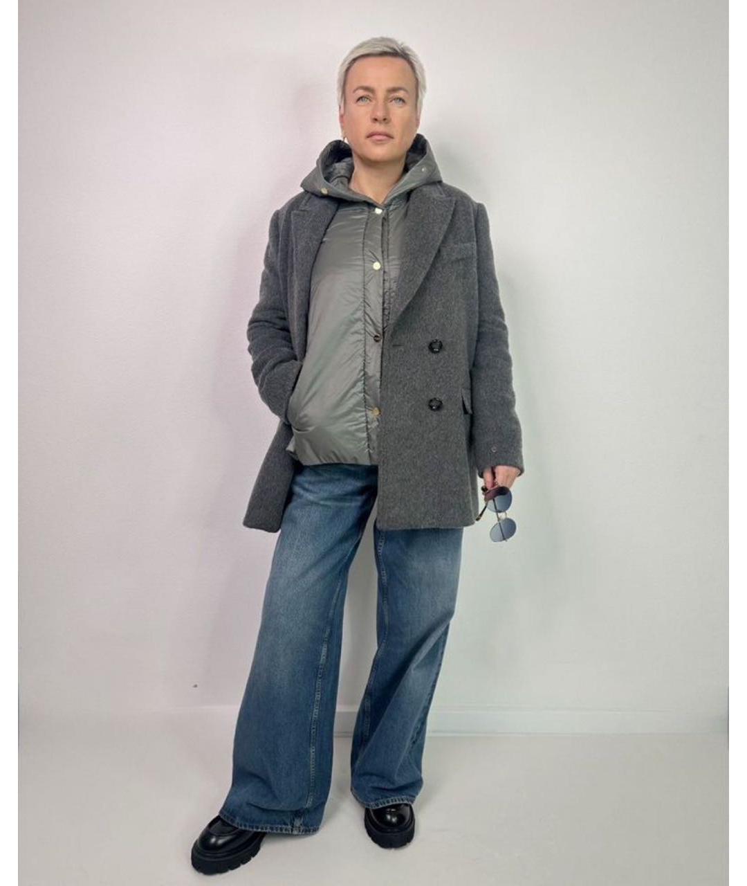 MAX MARA Серое шерстяное пальто, фото 6