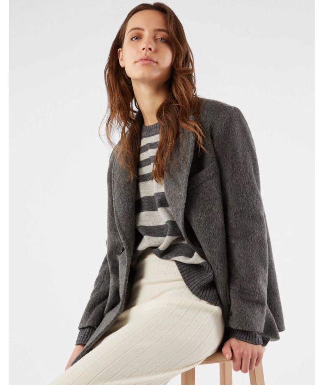 MAX MARA Серое шерстяное пальто, фото 8