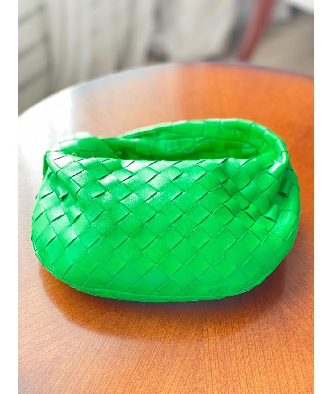 BOTTEGA VENETA Зеленая кожаная сумка с короткими ручками, фото 5