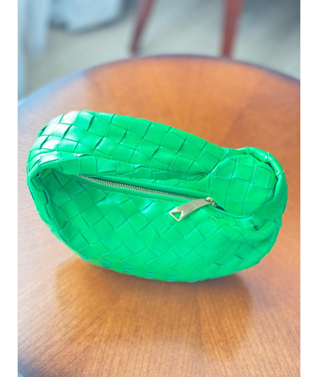 BOTTEGA VENETA Зеленая кожаная сумка с короткими ручками, фото 2