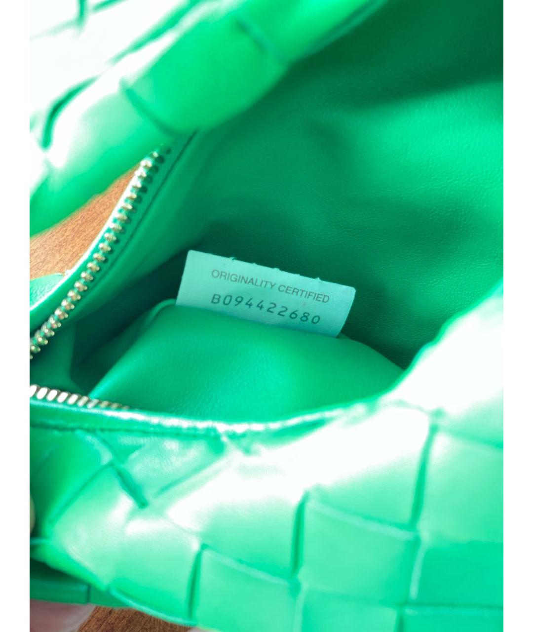 BOTTEGA VENETA Зеленая кожаная сумка с короткими ручками, фото 4