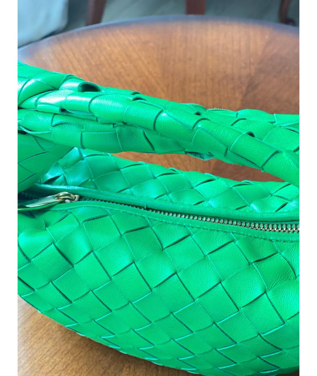 BOTTEGA VENETA Зеленая кожаная сумка с короткими ручками, фото 3