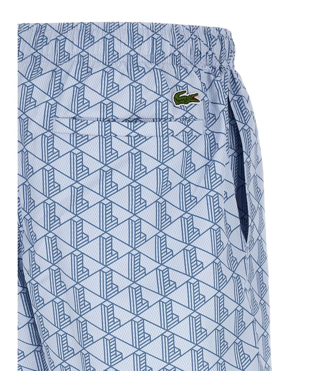 LACOSTE Голубые полиэстеровые шорты, фото 4