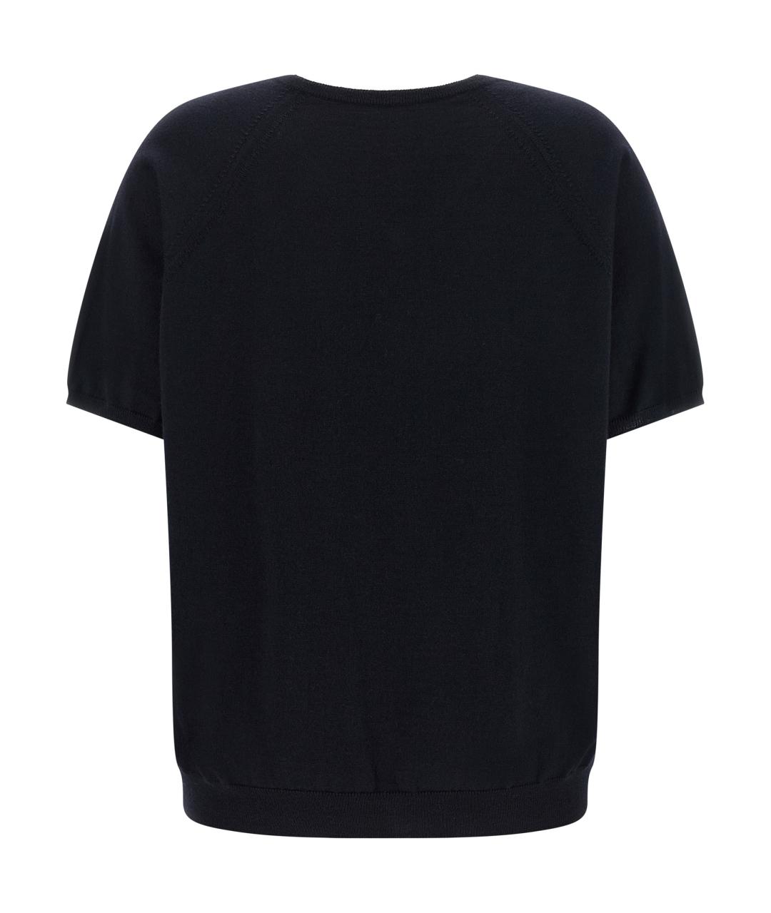 MIU MIU Темно-синий шерстяной джемпер / свитер, фото 2