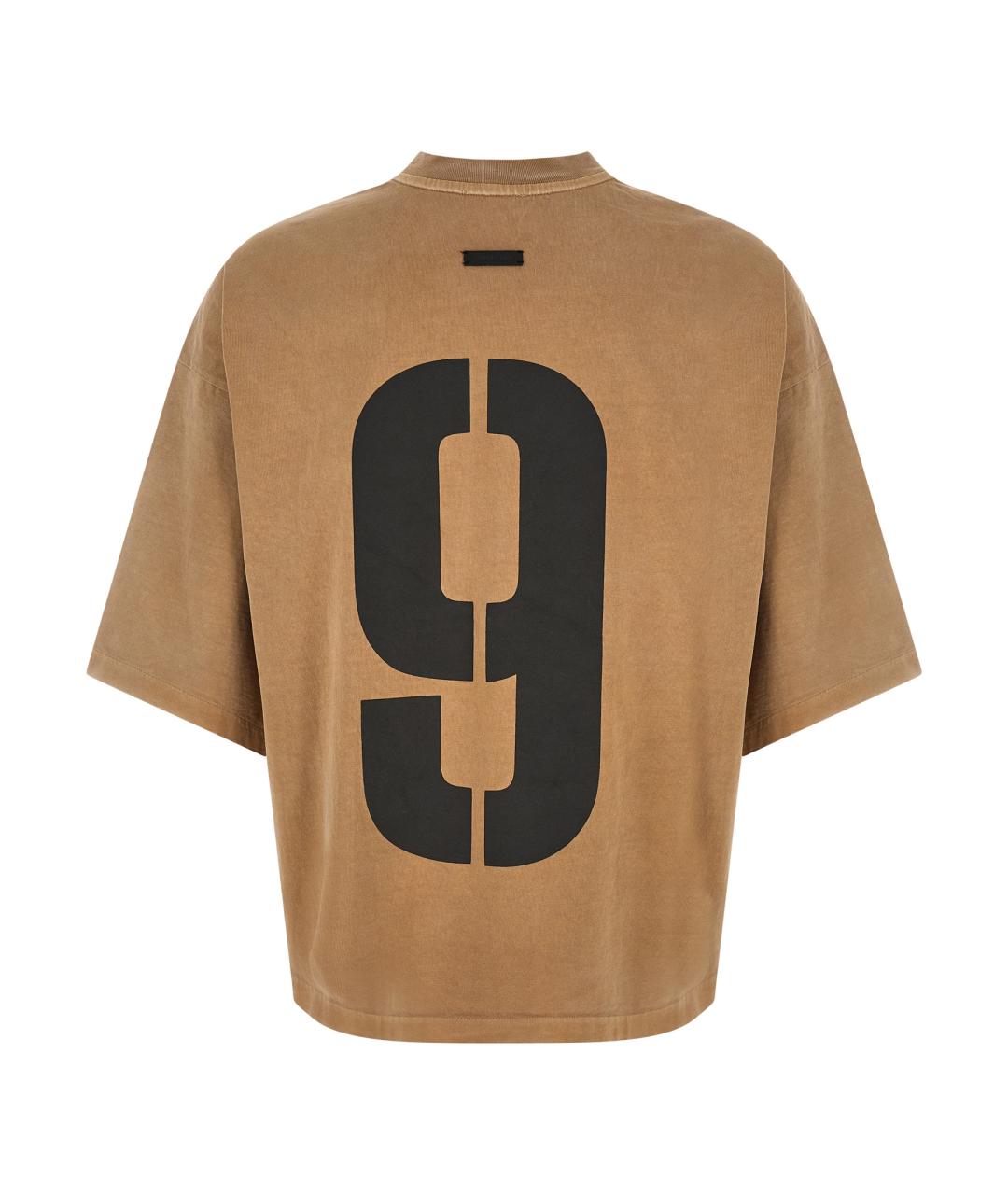 FEAR OF GOD Коричневая хлопковая футболка, фото 2