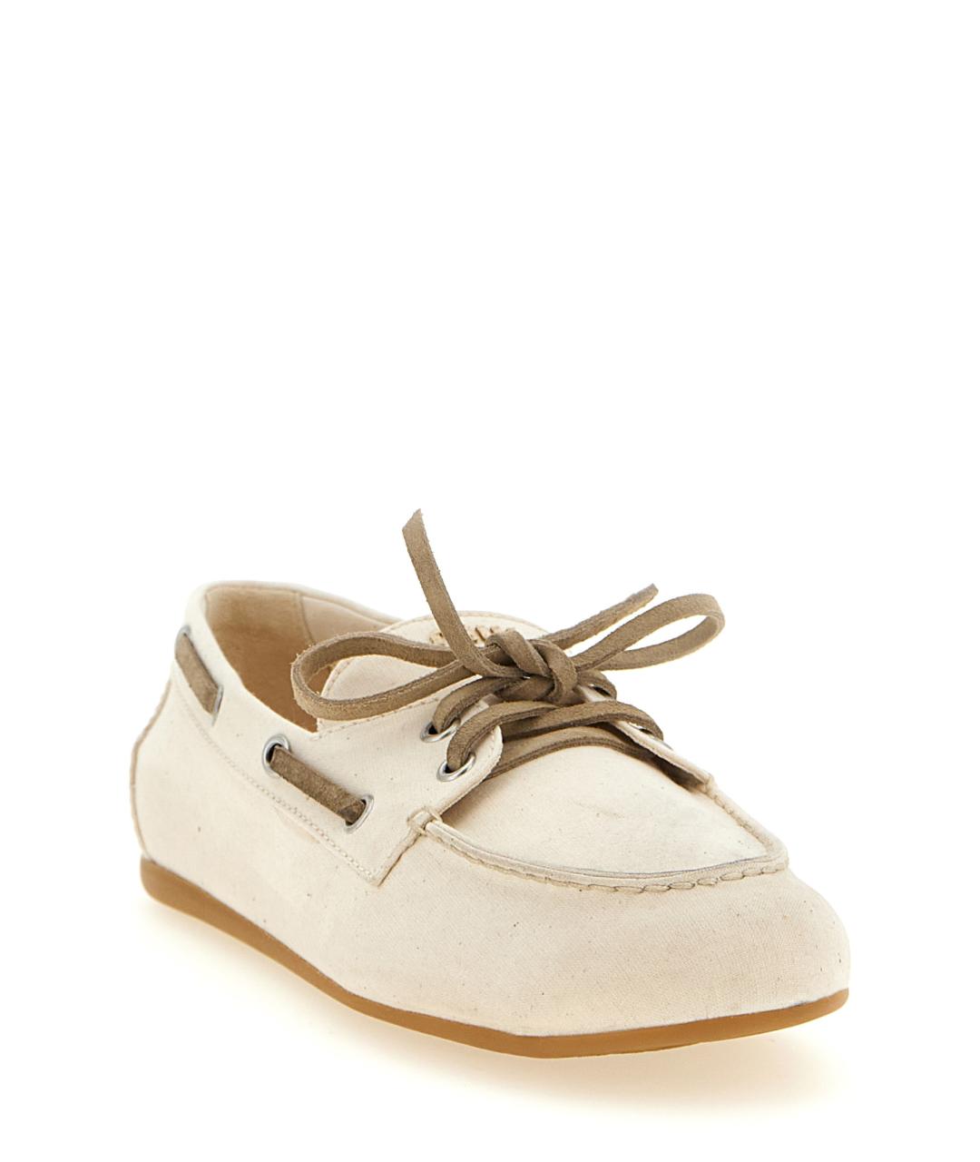 MIU MIU Бежевые текстильные лоферы, фото 2