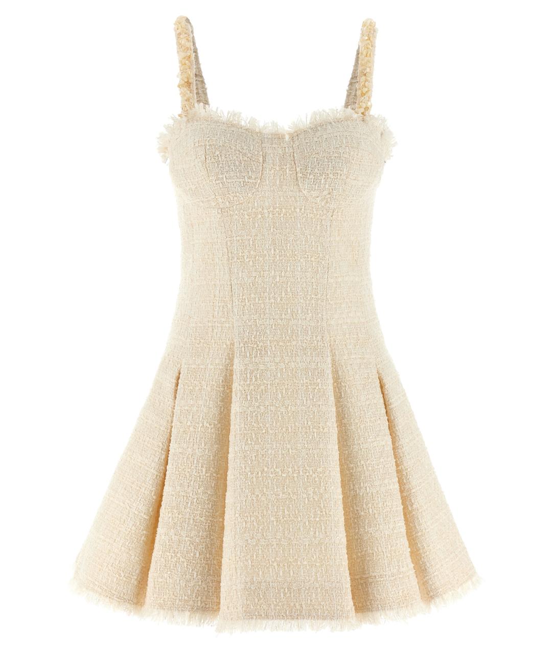 BALMAIN Бежевое полиэстеровое повседневное платье, фото 1