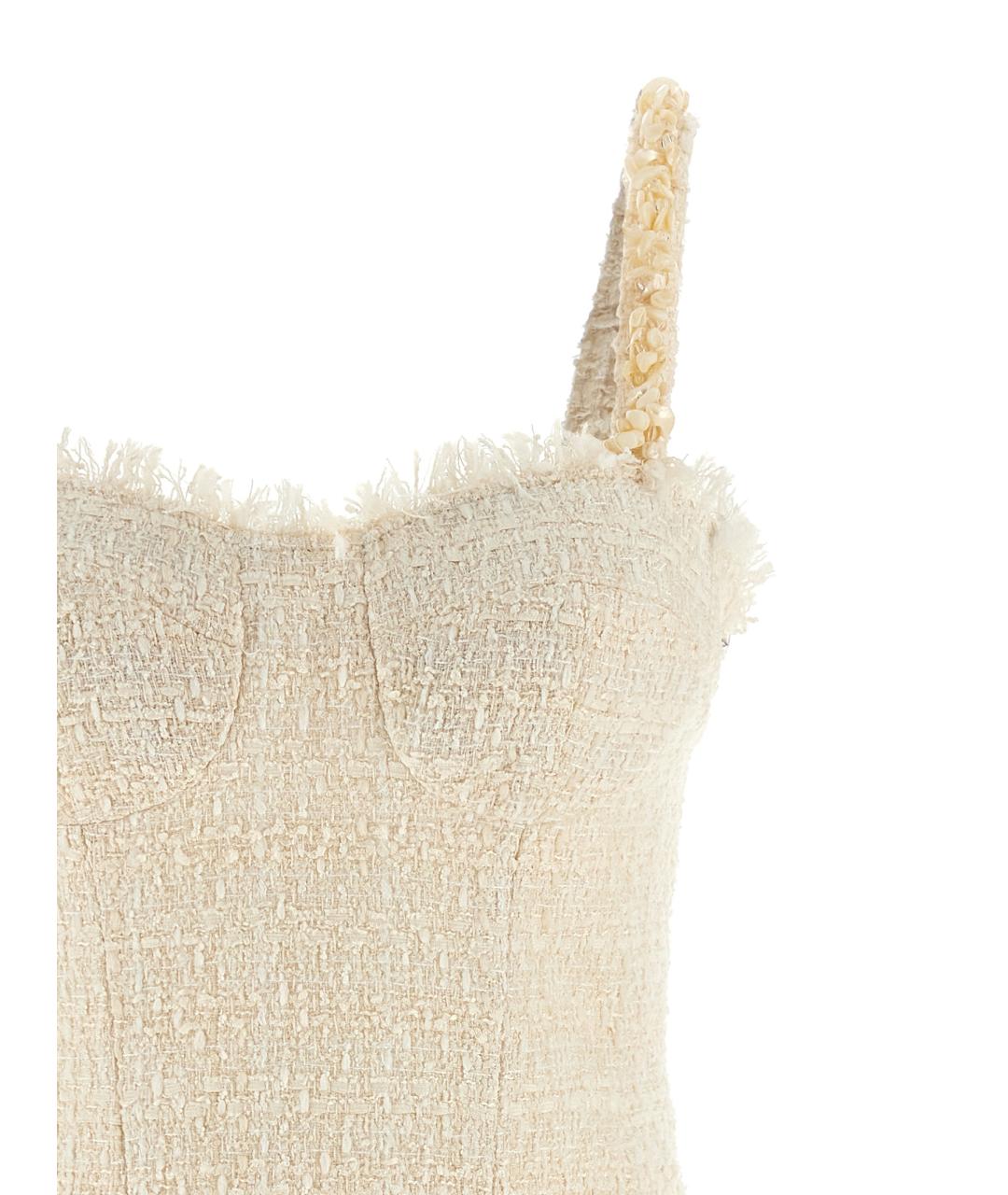 BALMAIN Бежевое полиэстеровое повседневное платье, фото 3