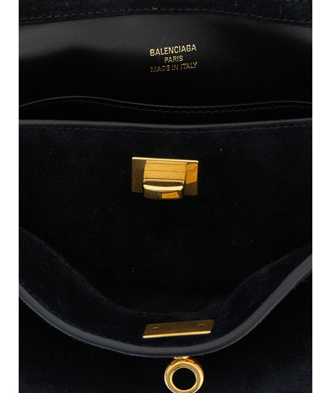 BALENCIAGA Черная замшевая сумка тоут, фото 4