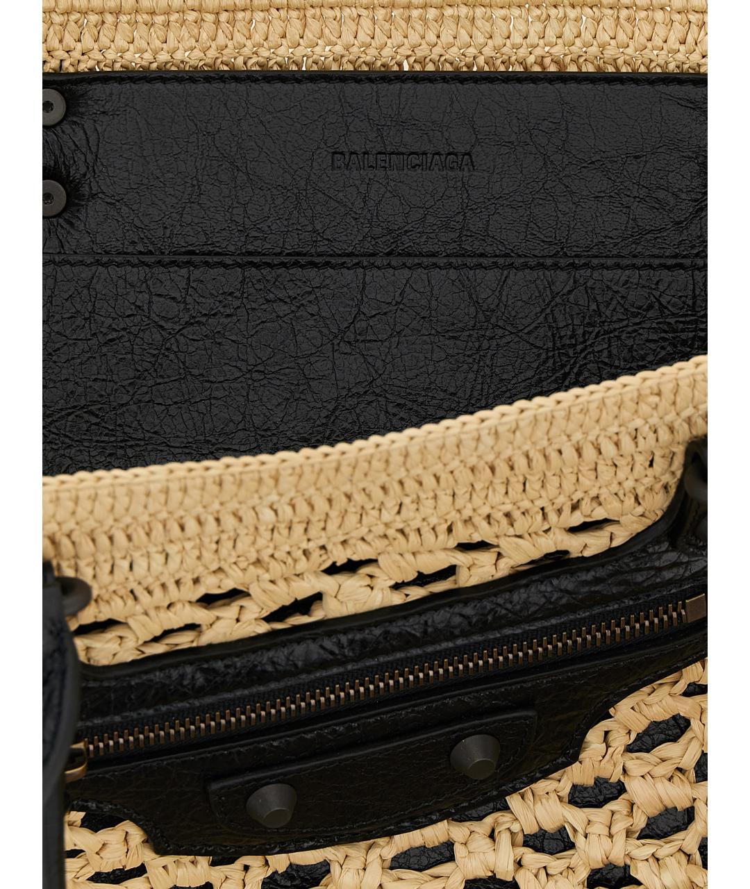 BALENCIAGA Бежевая пелетеная сумка тоут, фото 4