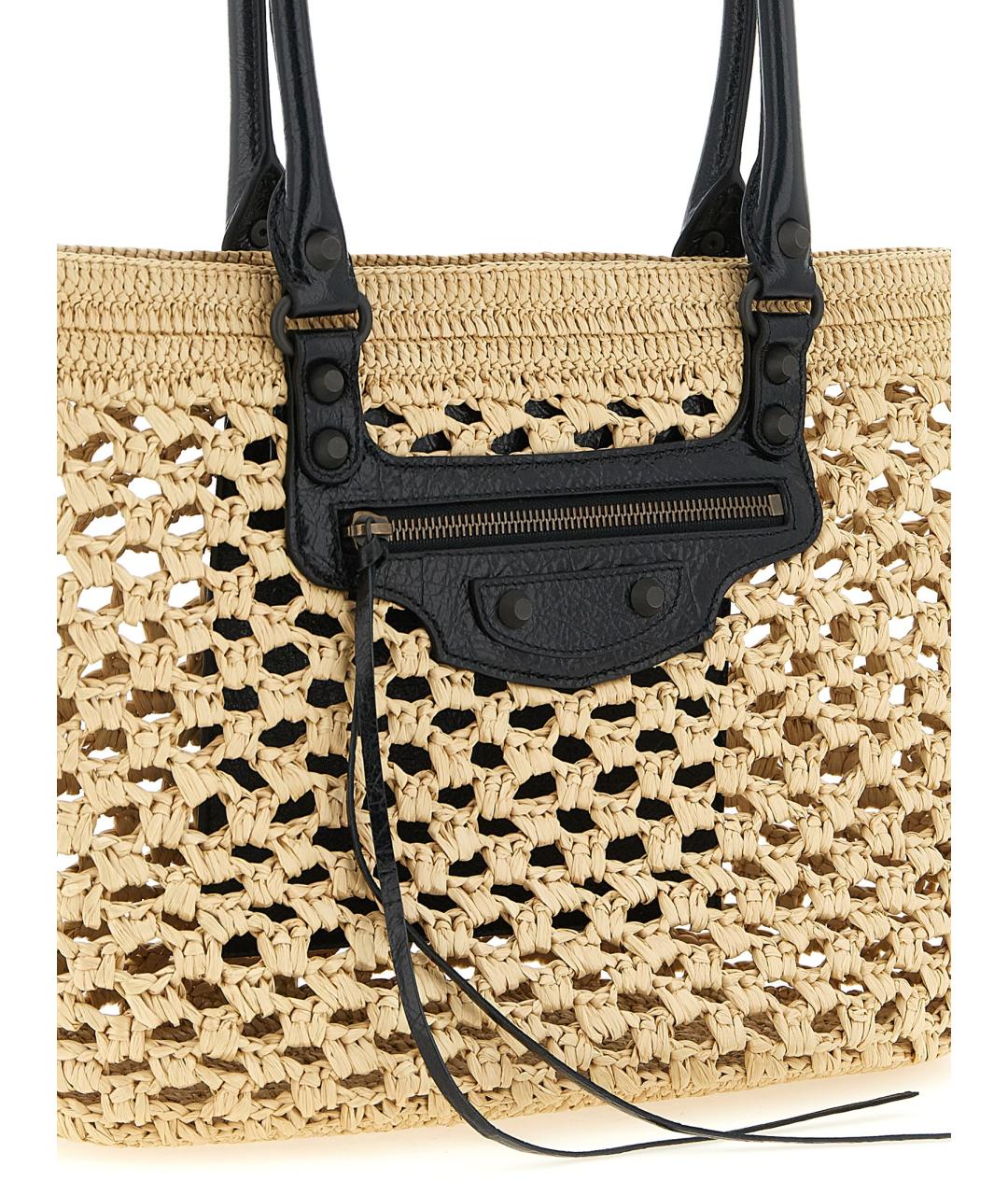 BALENCIAGA Бежевая пелетеная сумка тоут, фото 3