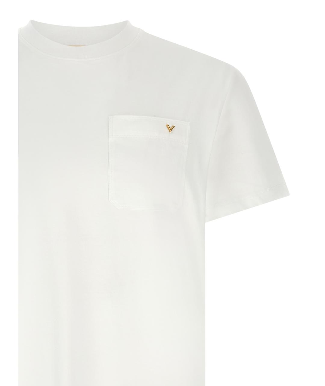 VALENTINO Белая хлопковая футболка, фото 3