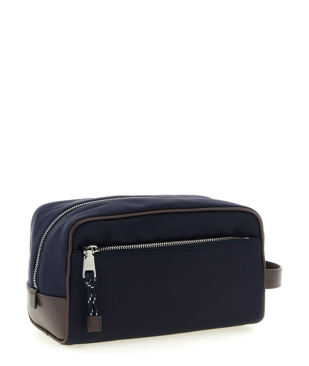 PRADA Темно-синяя синтетическая барсетка, фото 2