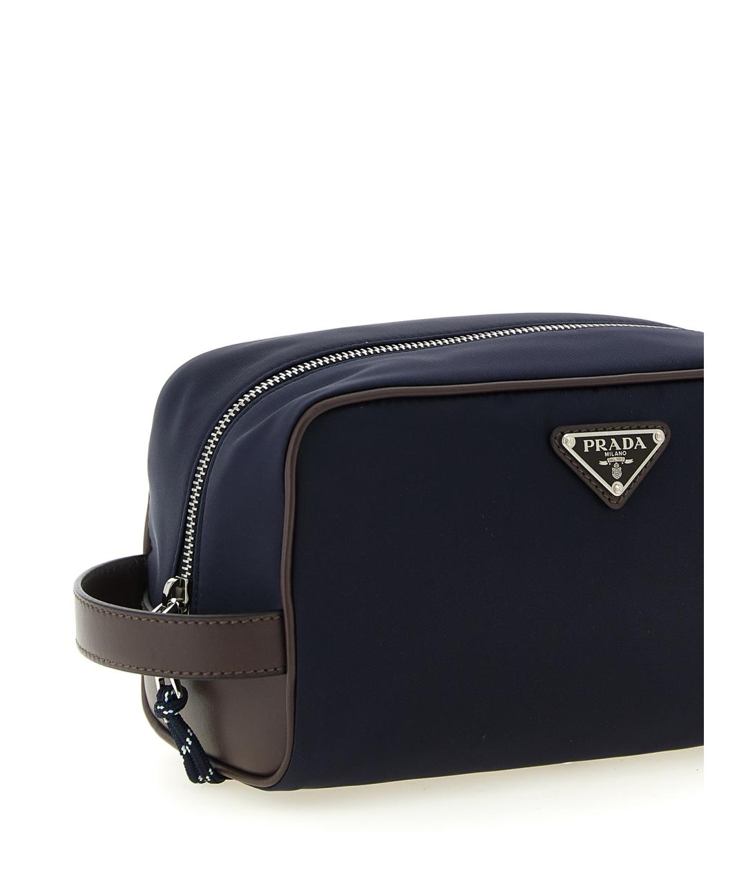 PRADA Темно-синяя синтетическая барсетка, фото 3