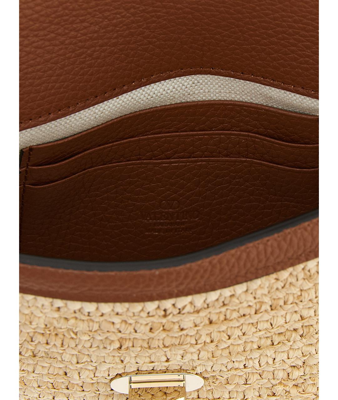 VALENTINO Бежевая пелетеная сумка через плечо, фото 4