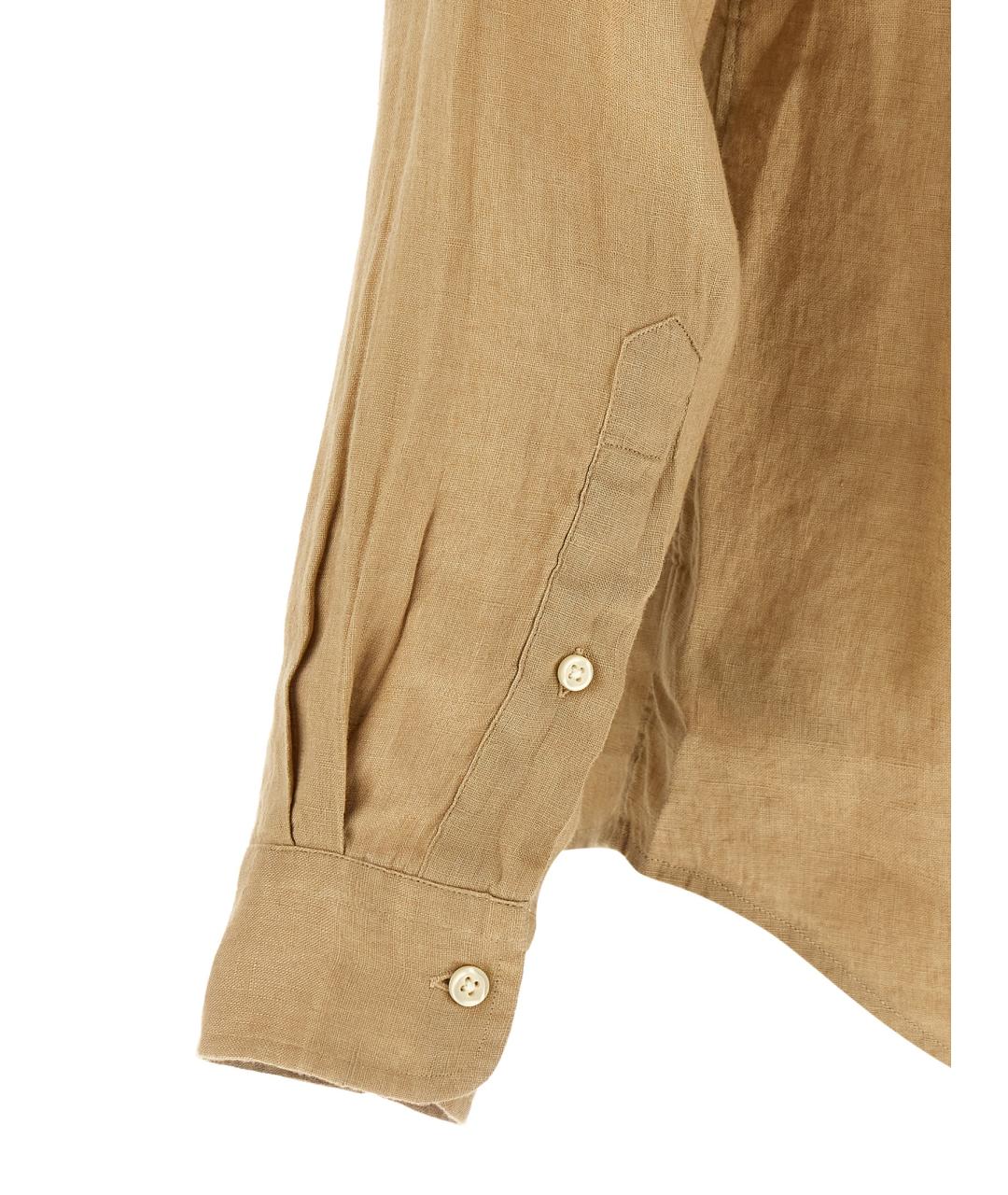 POLO RALPH LAUREN Бежевая льняная кэжуал рубашка, фото 4