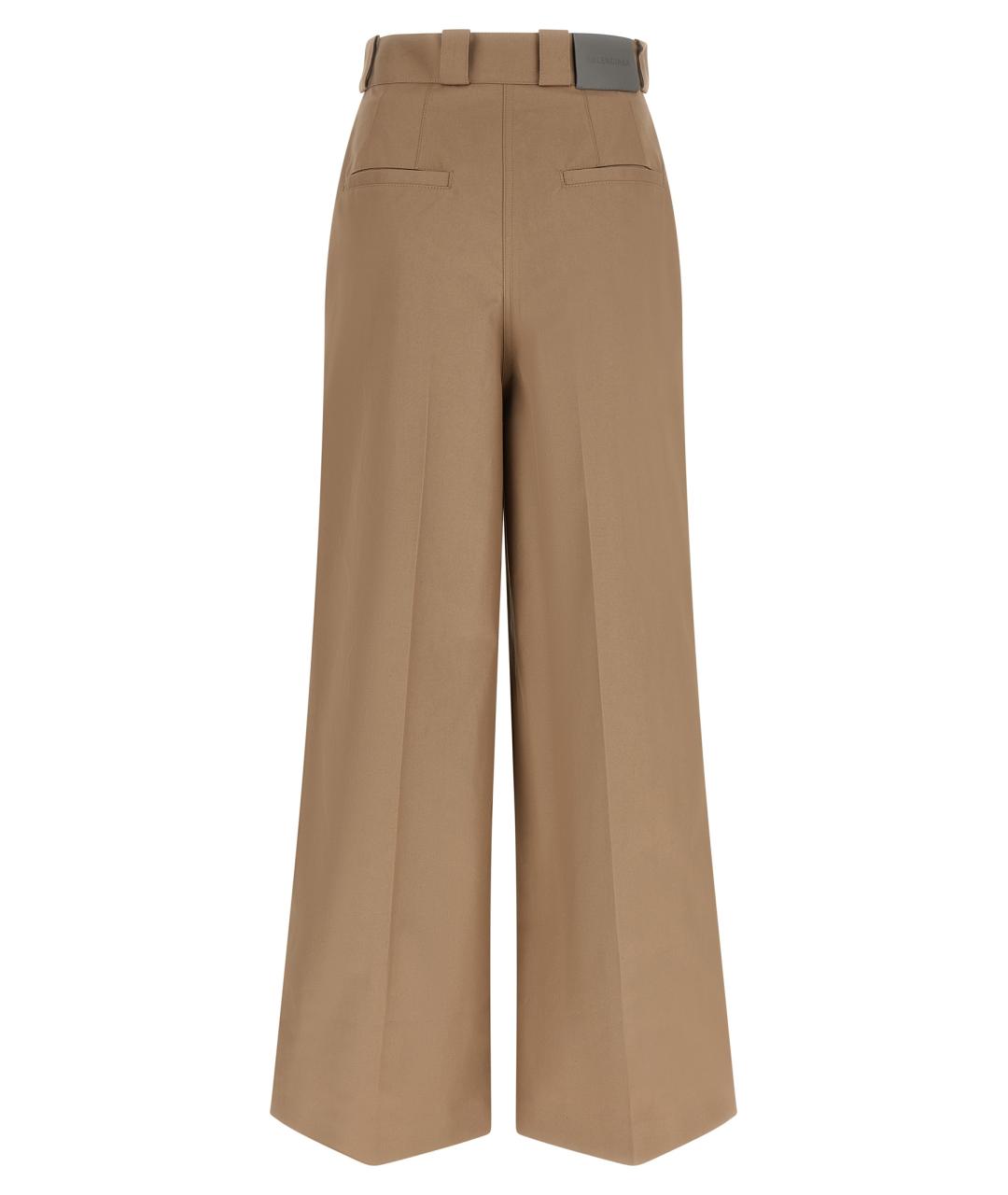 BALENCIAGA Бежевые хлопковые брюки широкие, фото 2