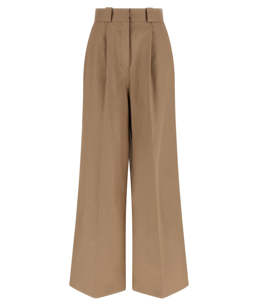 BALENCIAGA Бежевые хлопковые брюки широкие, фото 1