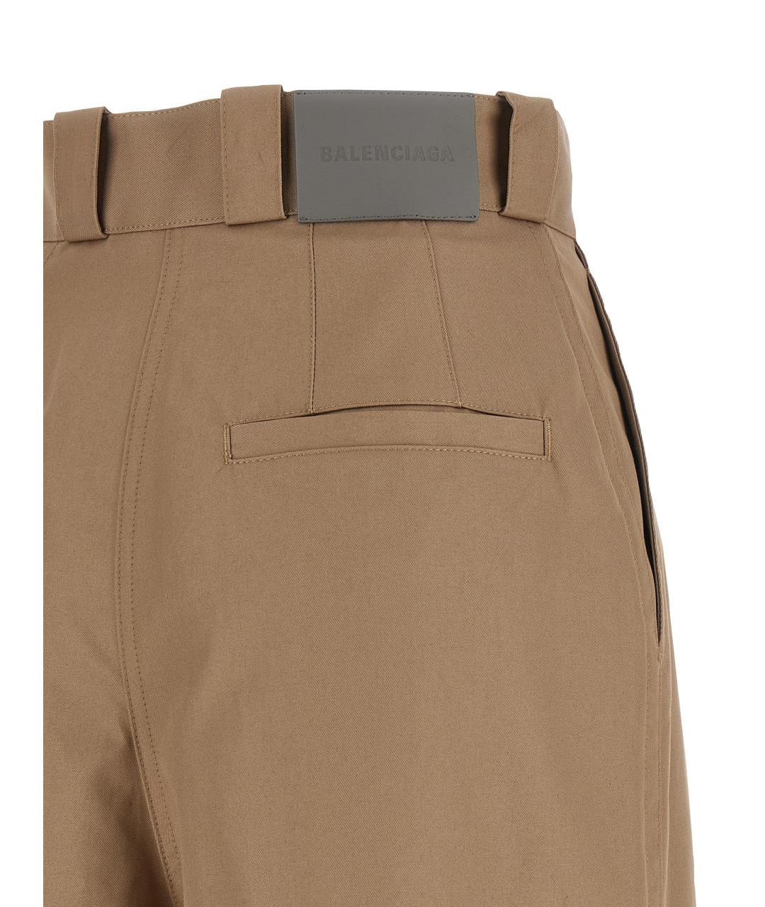 BALENCIAGA Бежевые хлопковые брюки широкие, фото 4