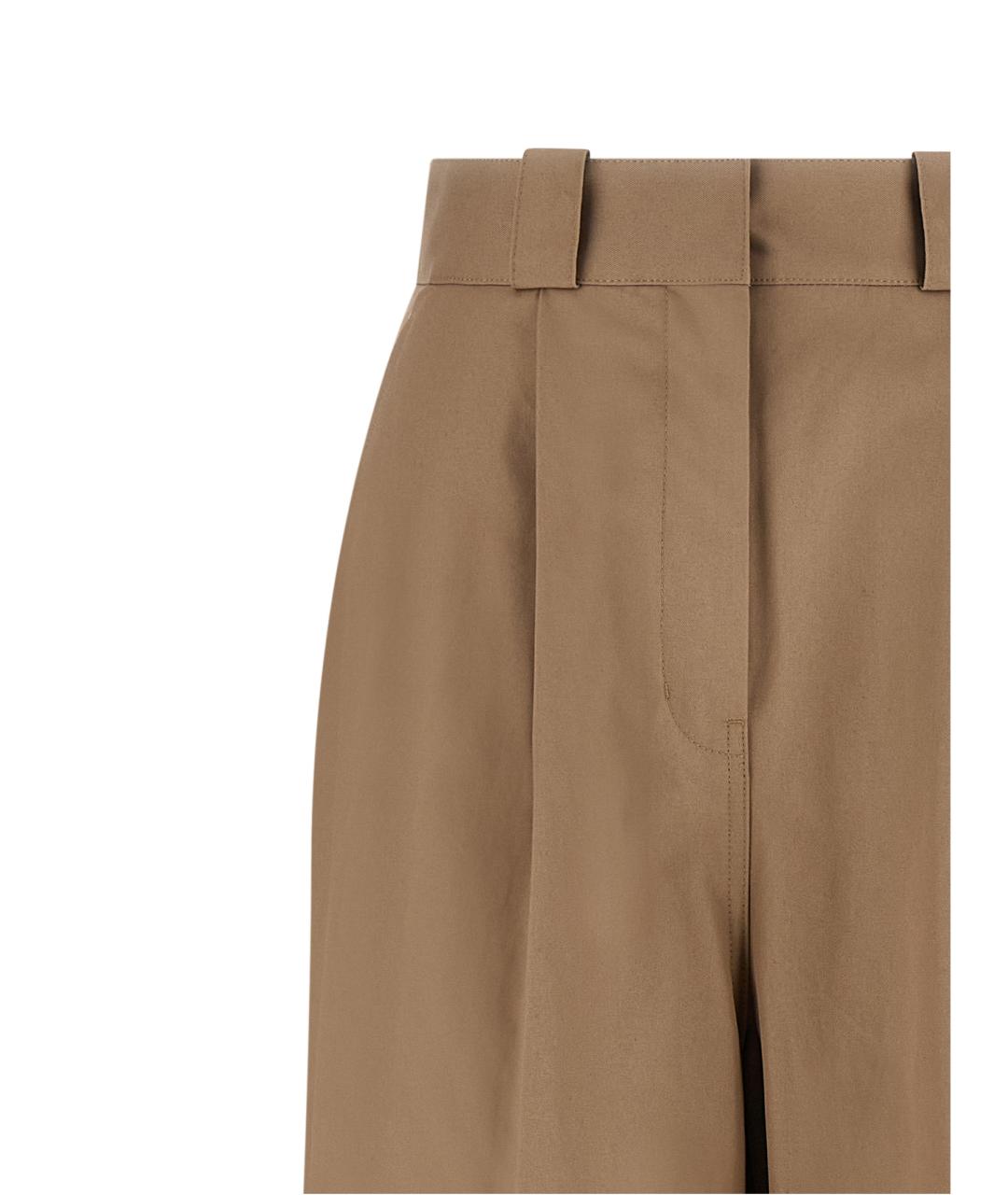 BALENCIAGA Бежевые хлопковые брюки широкие, фото 3