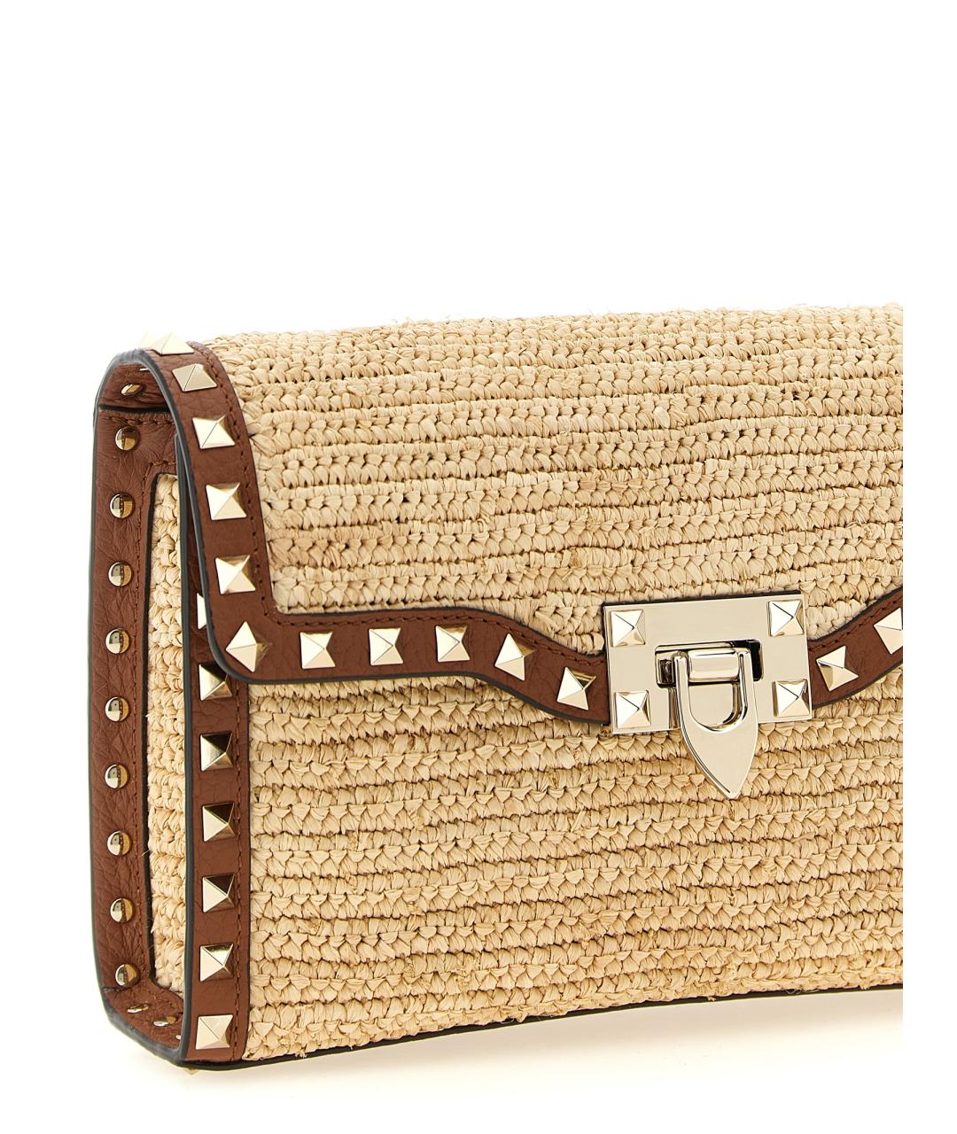 VALENTINO Бежевая пелетеная сумка через плечо, фото 3