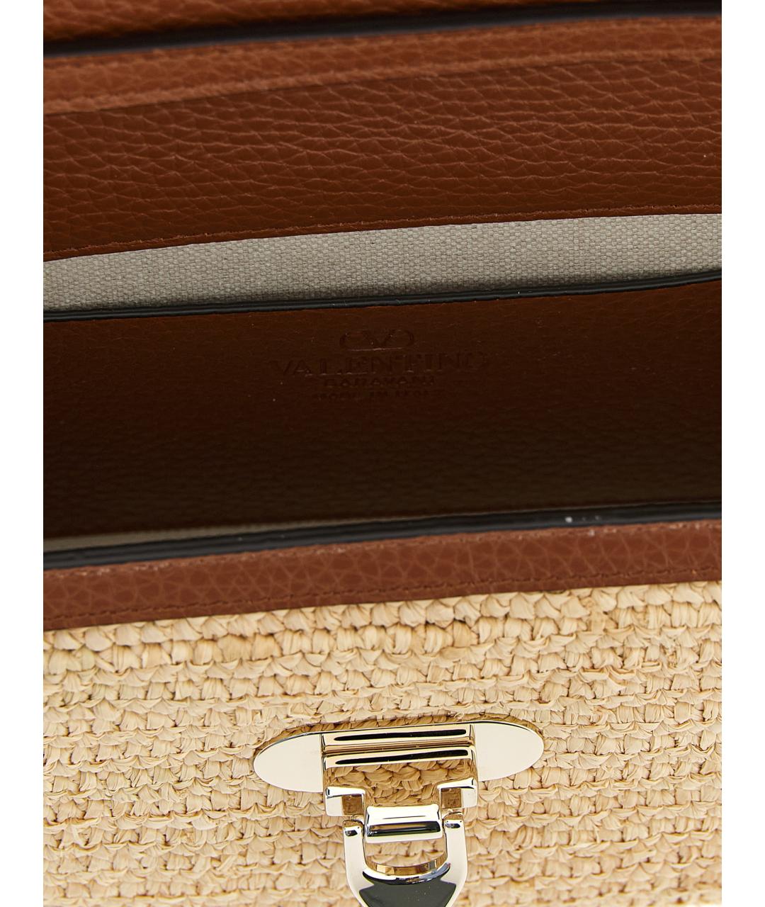 VALENTINO Бежевая пелетеная сумка через плечо, фото 4
