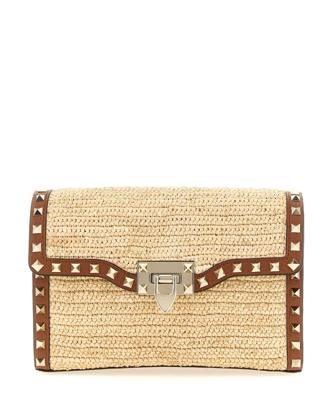 VALENTINO Бежевая пелетеная сумка через плечо, фото 1